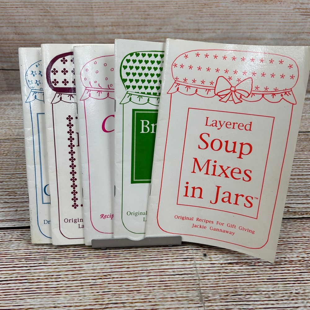 Jackie Gannaway Layers of Love Jar Recipe 5 Booklet Set Soup Brownies Cookies